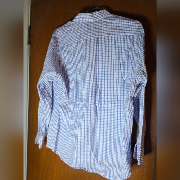 Isaac Mizrahi Light Blue and White Checkered Shirt - Picture 3 of 3